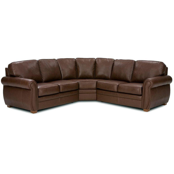 Franklin Symmetrical Leather Sectional Sofa Made to Order Sectionals LOOMLAN By Uptown Sebastian