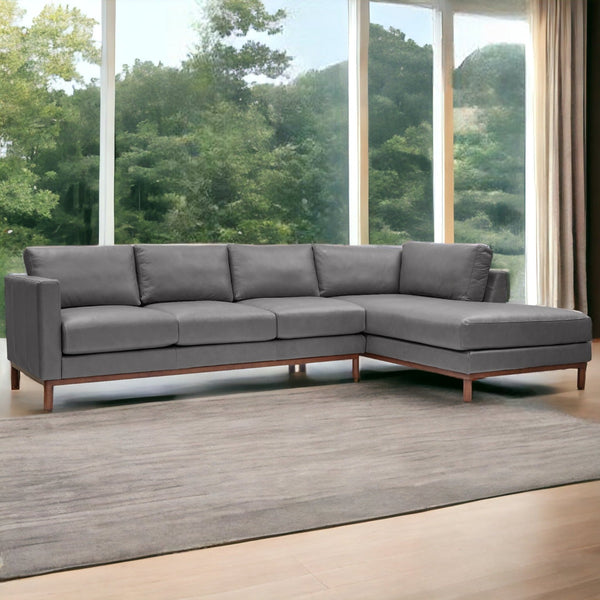 Freehand Leather Sectional With Chaise Made to Order-Sectionals-One For Victory-Left Arm Chaise-LOOMLAN