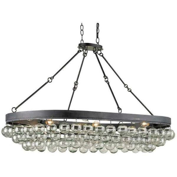 French Black Balthazar Oval Chandelier Chandeliers LOOMLAN By Currey & Co