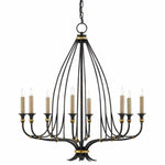 French Black Gold Leaf Folgate Chandelier