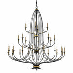 French Black Gold Leaf Folgate Grande Chandelier