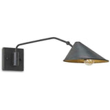 French Black Gold Leaf Serpa Single Wall Sconce