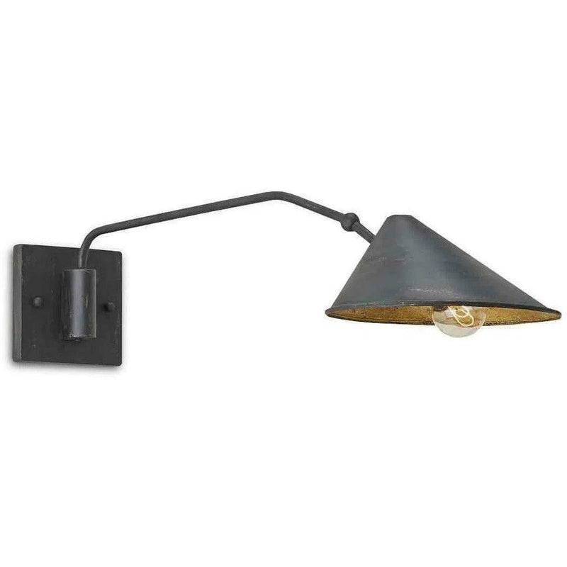 French Black Gold Leaf Serpa Single Wall Sconce