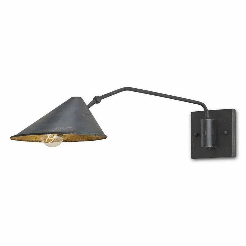 French Black Gold Leaf Serpa Single Wall Sconce