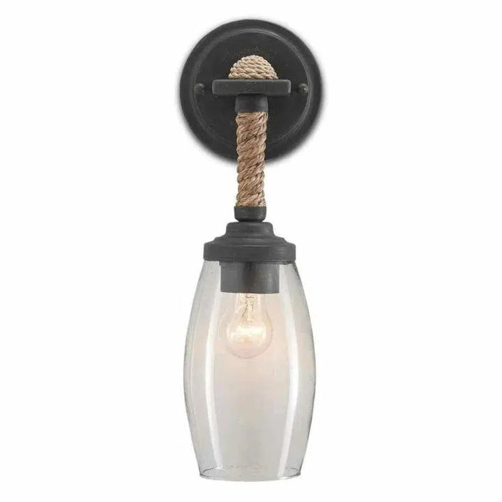 French Black Natural Highider Wall Sconce - LOOMLAN - Currey & Co - Wall Sconces