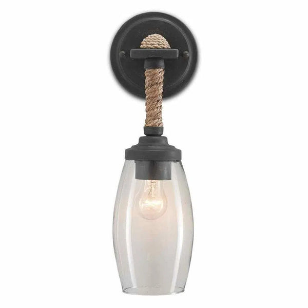 French Black Natural Highider Wall Sconce Wall Sconces LOOMLAN By Currey & Co