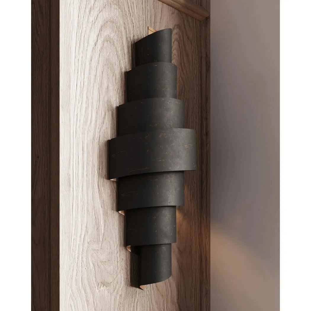 French Black Painted Gold Chiffonade Wall Sconce