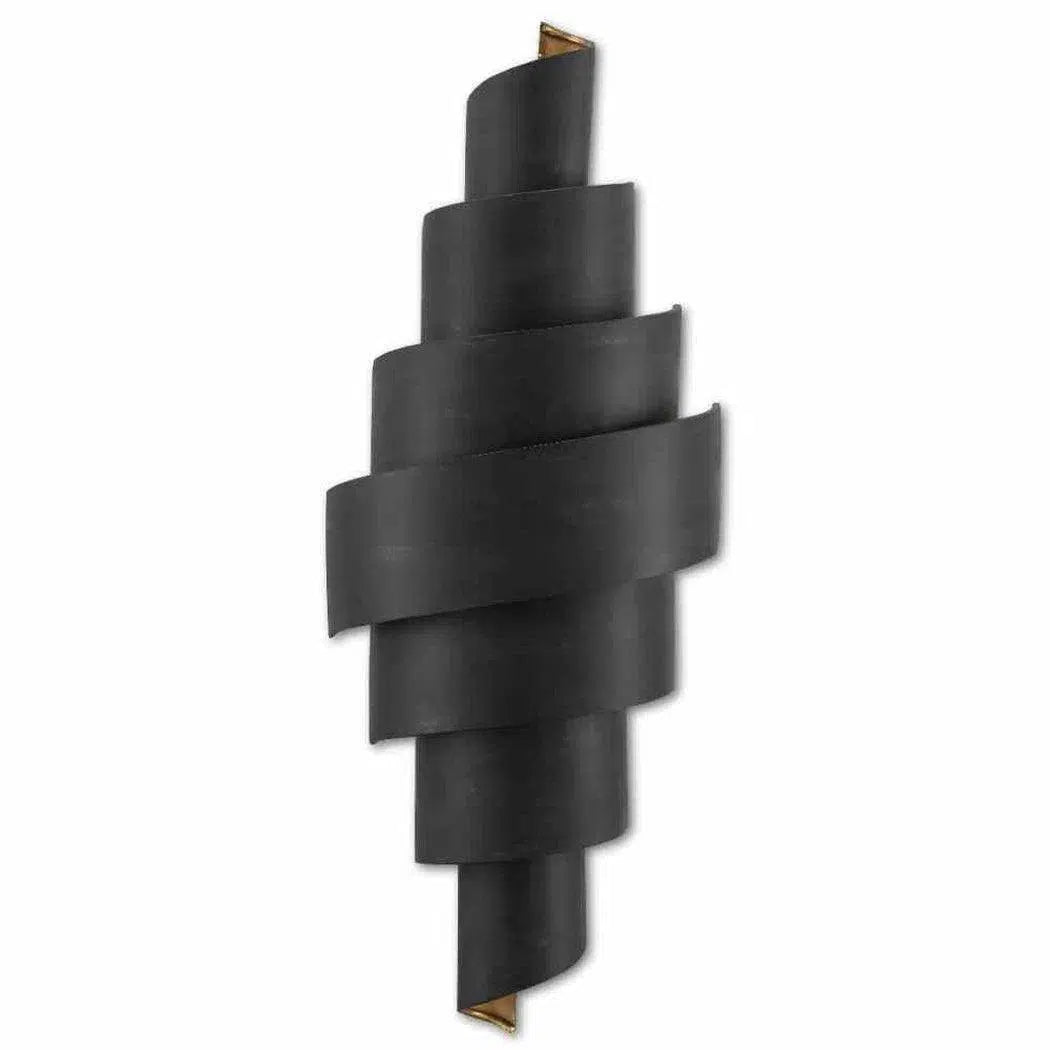 French Black Painted Gold Chiffonade Wall Sconce