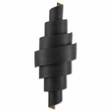 French Black Painted Gold Chiffonade Wall Sconce