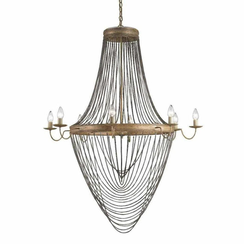 French Gold Leaf Iron Lucien Chandelier