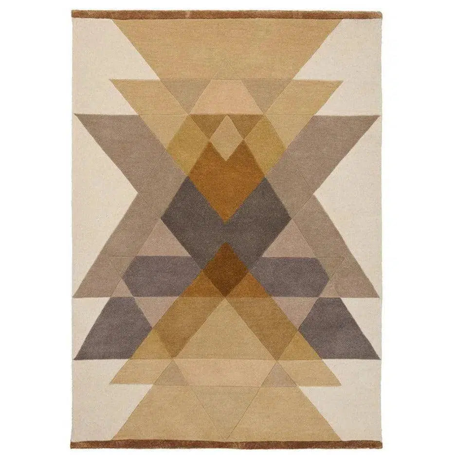 Freya Mustard Brown Wool Rug Design