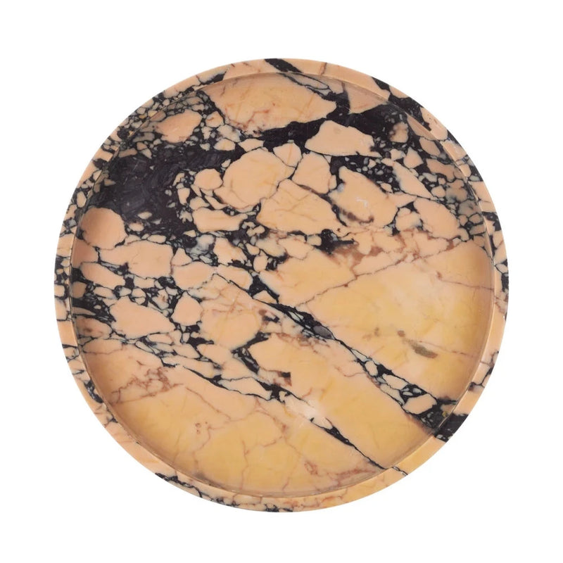 Freya Modern Purple Marble Round Tray