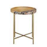 Freya Purple Breccia Modern Accent Table