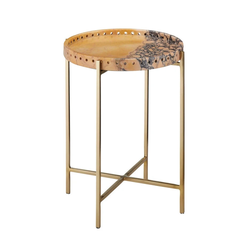 Freya Purple Breccia Modern Accent Table