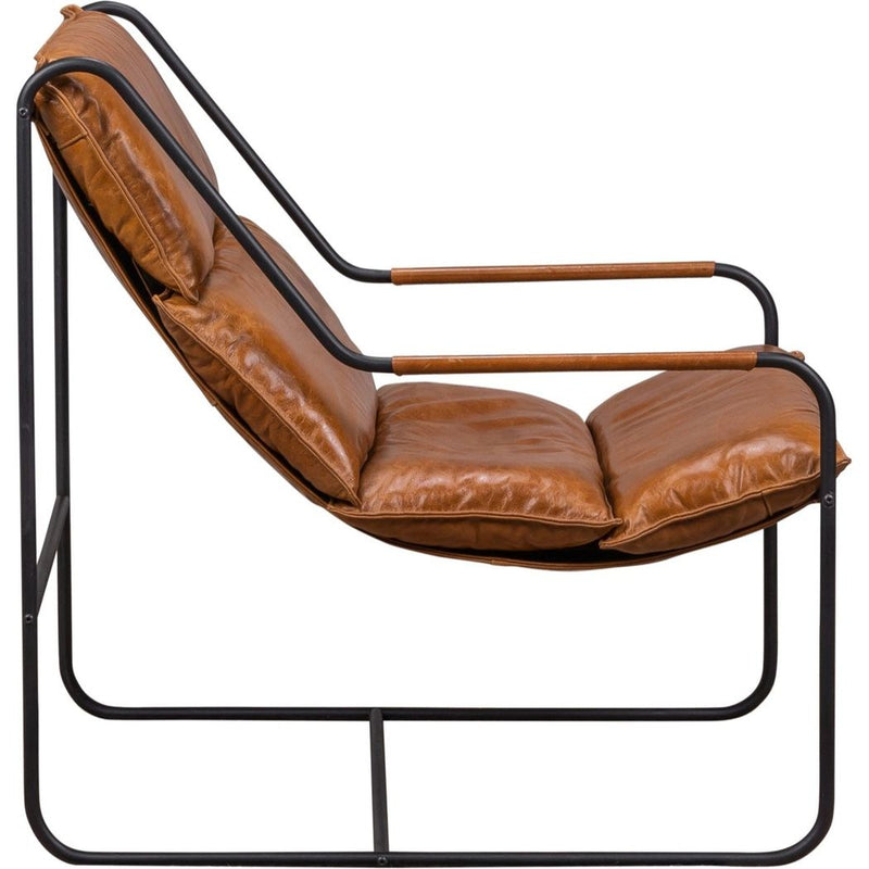 Fria Leather Yukon Saddle Chair-Club Chairs-Olivia + Quinn-LOOMLAN