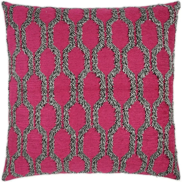 Fringed Fuchsia Red Throw Pillow With Insert - LOOMLAN - D.V. Kap - Throw Pillows