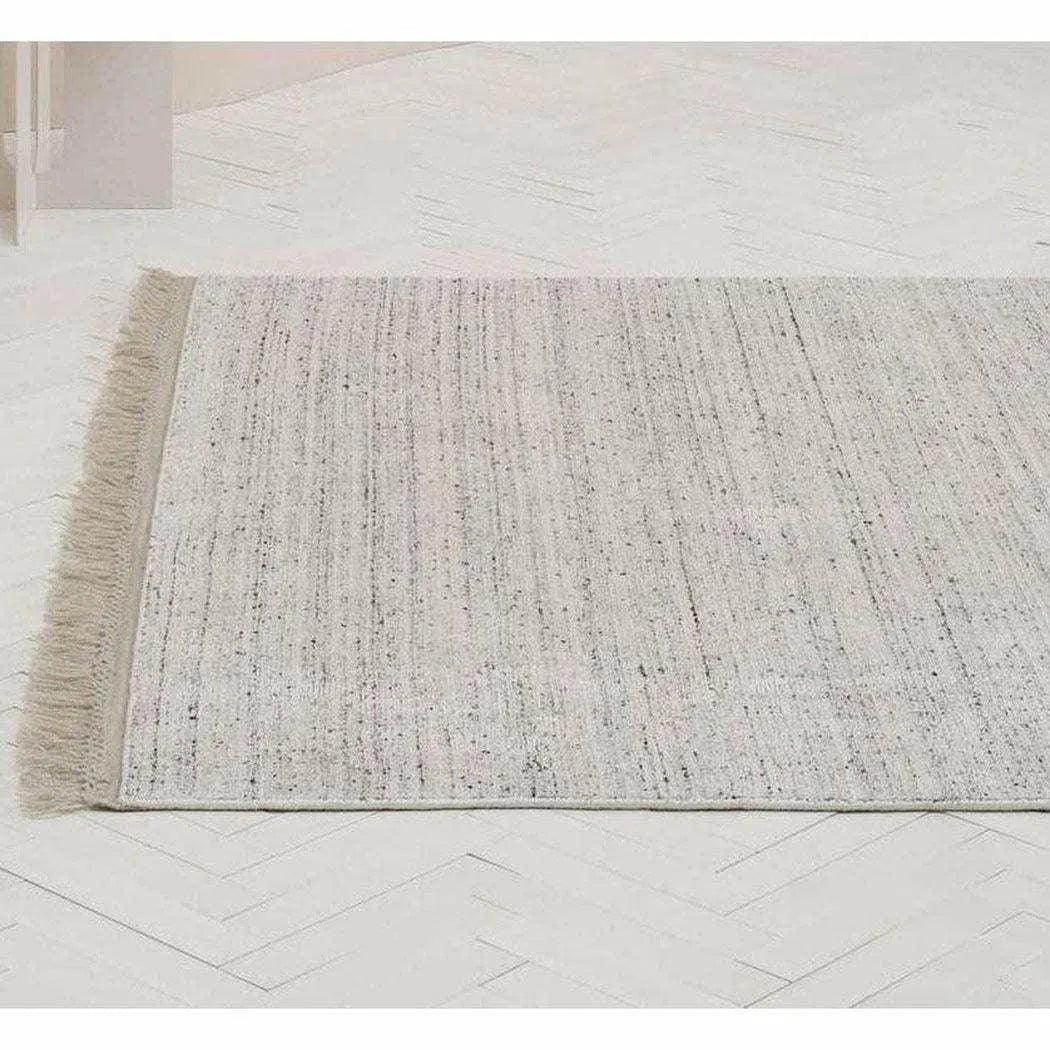 Friolento Grey Solid Handmade Wool Rug