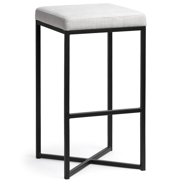 Frodo White Fabric Bar Stool