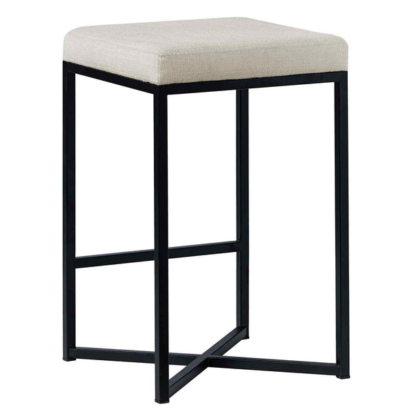 Frodo White Fabric Seat Stool 2PC