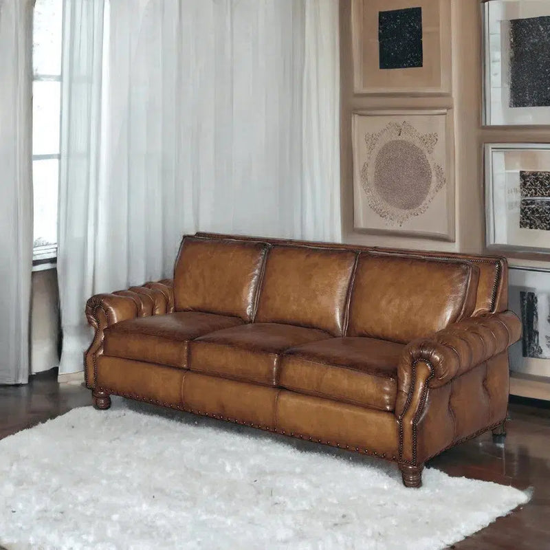 How the Frontier was Won Leather Couch Made in the USA Sofas & Loveseats LOOMLAN By Uptown Sebastian