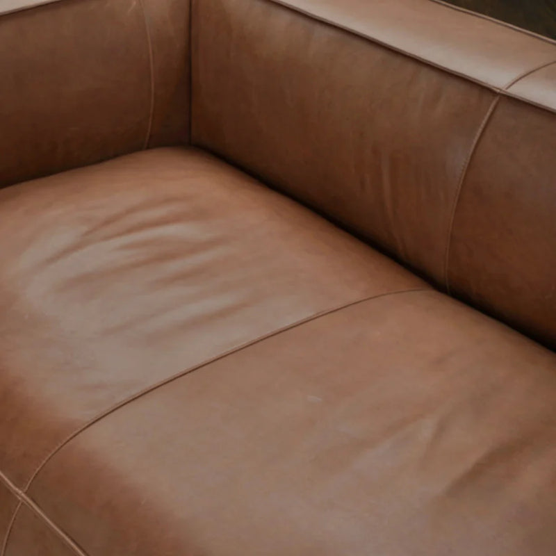 Contemporary Leather Club Sofa 100" Wide