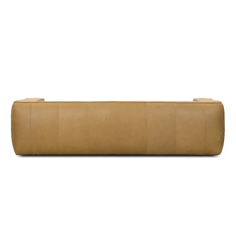 Contemporary Leather Club Sofa 100" Wide