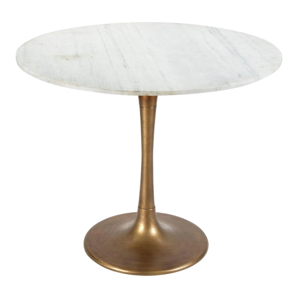 Fullerton Dining Table White & Gold Dining Tables LOOMLAN By Zuo Modern