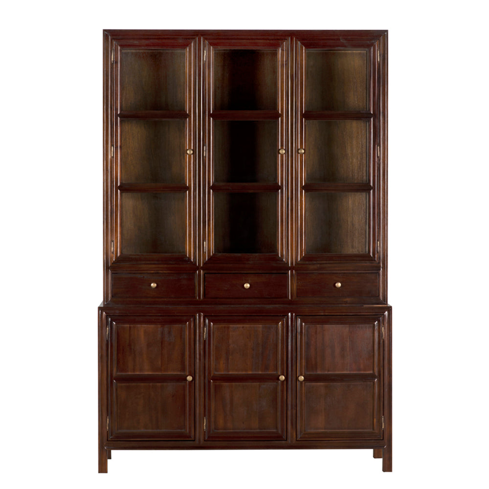 Colonial Wooden Hand Rubbed Brown Hutch