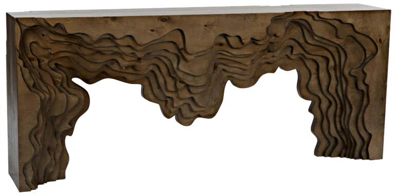 Layers Wooden Rectangular Console Table