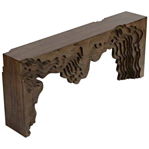 Layers Wooden Rectangular Console Table