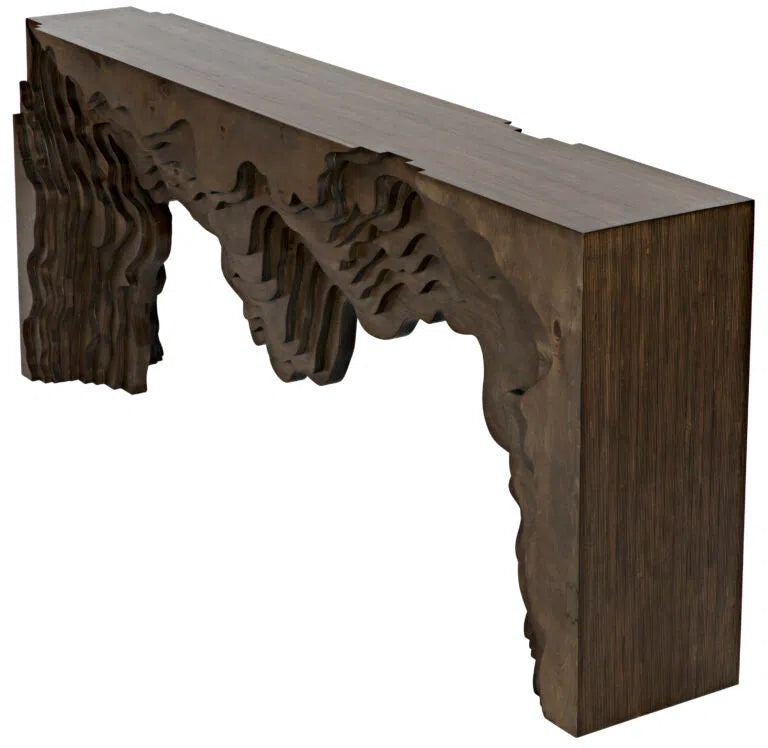 Layers Wooden Rectangular Console Table