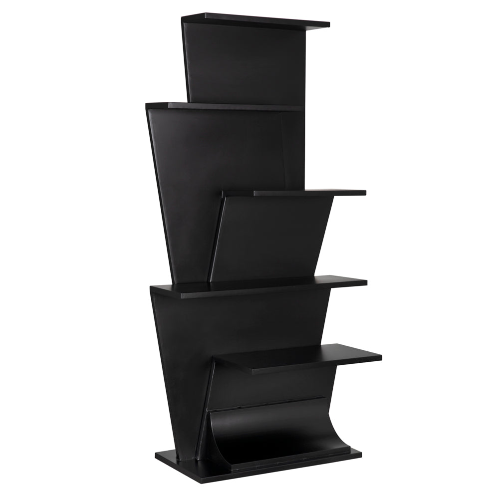 Zelda Industrial Steel Black Bookcase