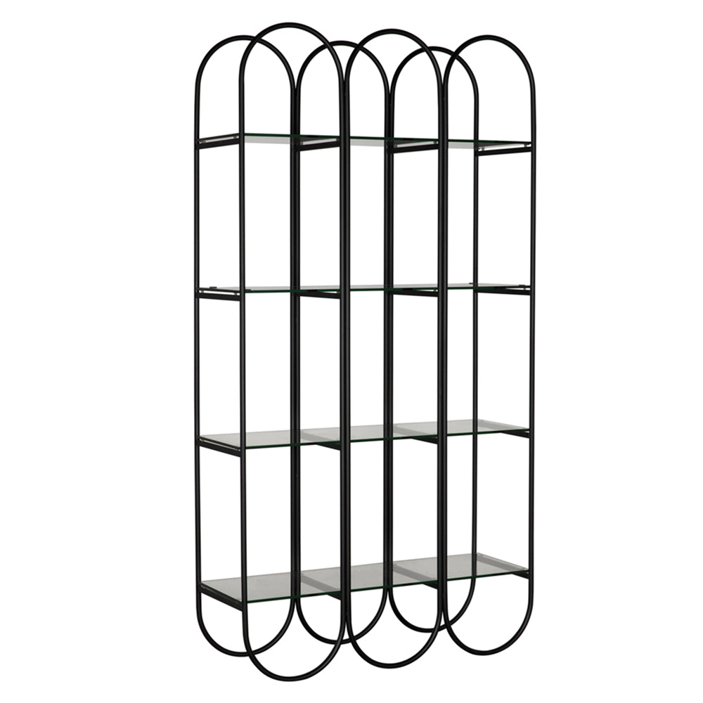 Ulla Industrial Steel Black Bookcase