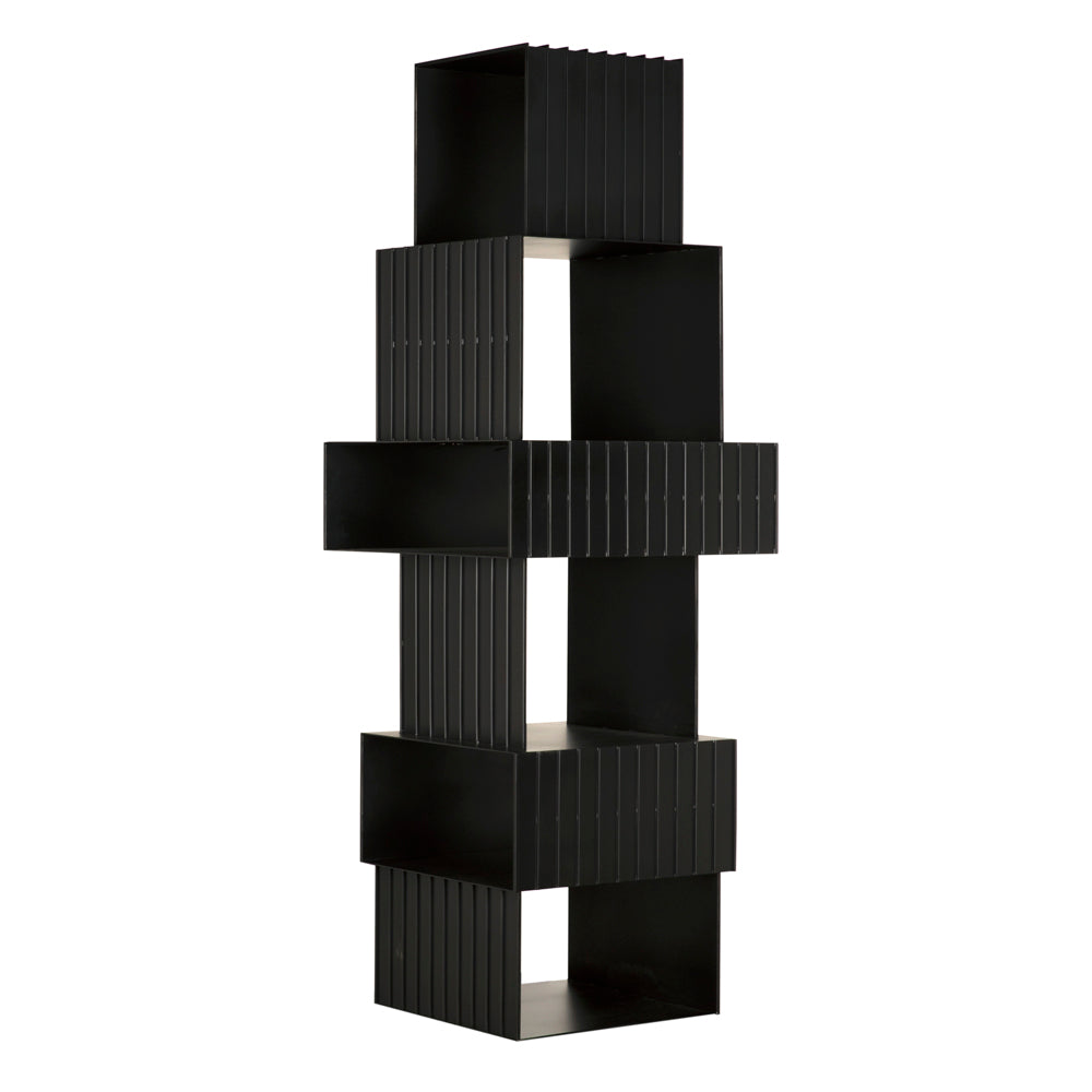 Fujimoto Industrial Steel Black Bookcase