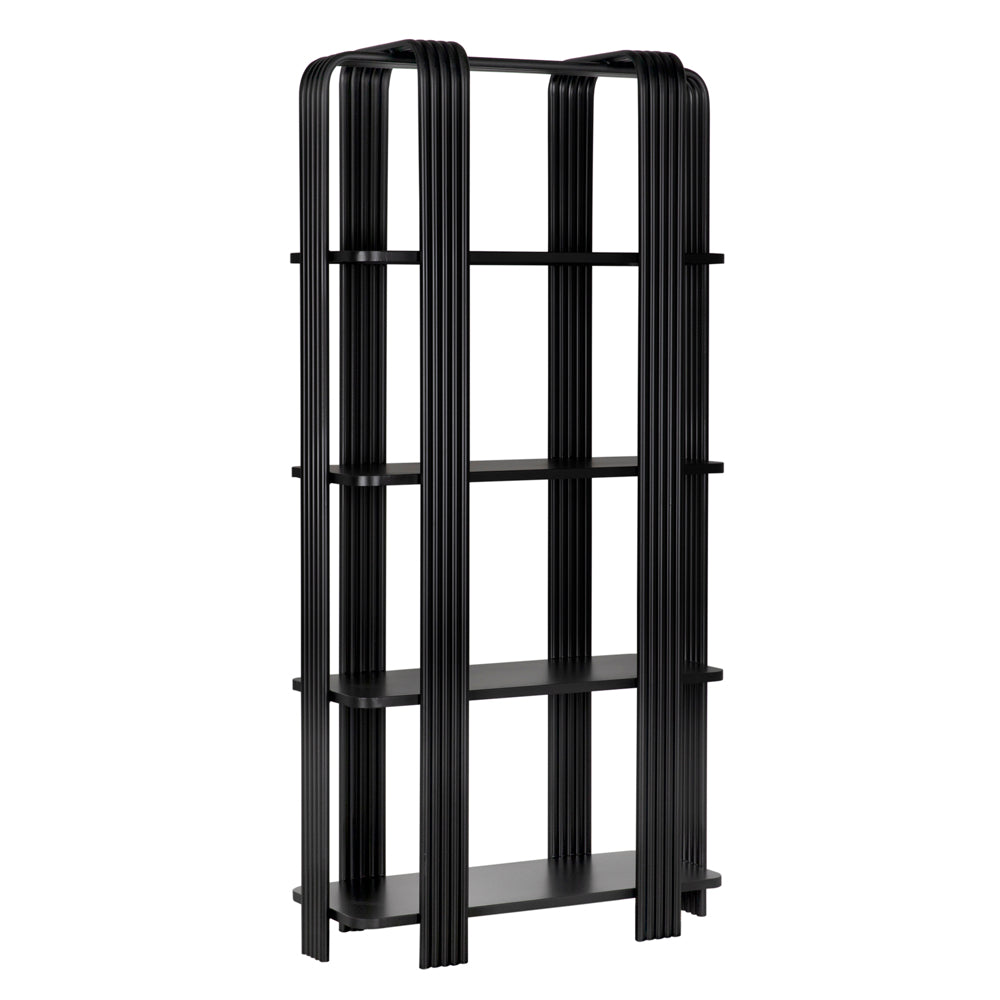 Giza Industrial Steel Black Bookcase