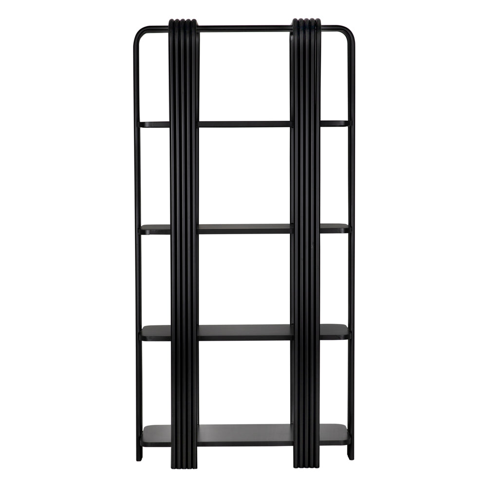 Giza Industrial Steel Black Bookcase