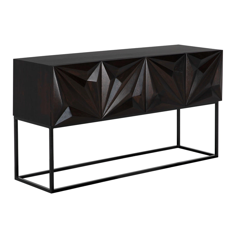 Zurich Console Ebony Walnut With Steel Legs