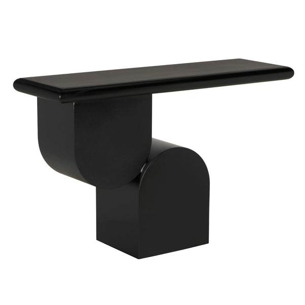 Noir Fraser Console Matte Black Industrial Steel