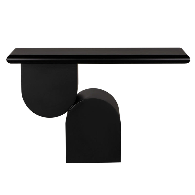 Noir Fraser Console Matte Black Industrial Steel