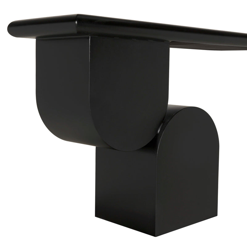 Noir Fraser Console Matte Black Industrial Steel