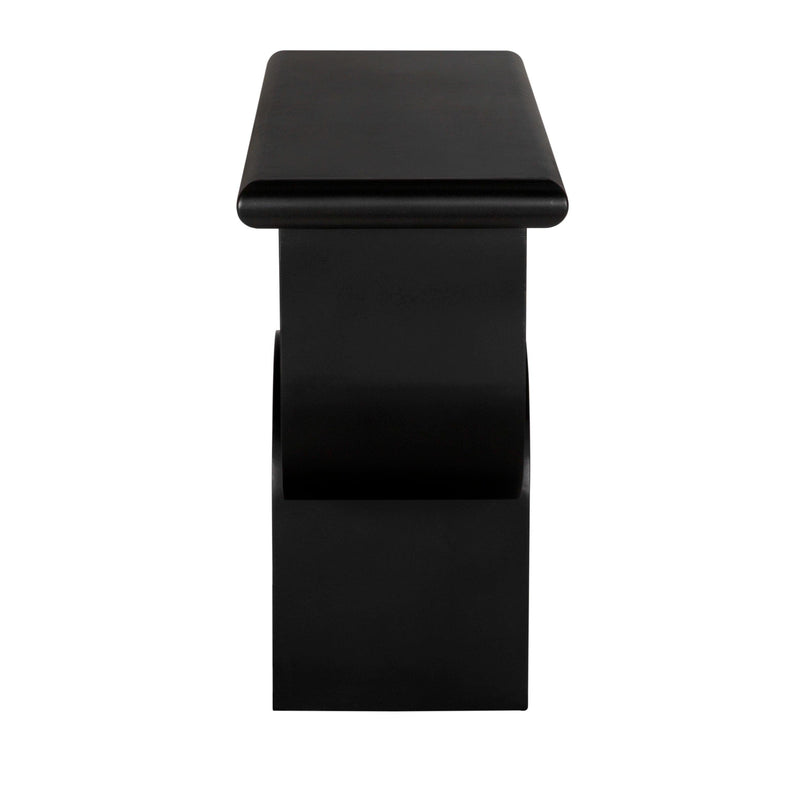 Noir Fraser Console Matte Black Industrial Steel