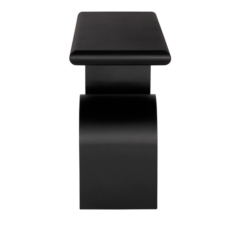 Noir Fraser Console Matte Black Industrial Steel