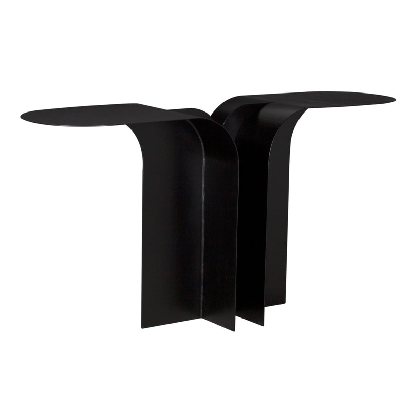 Wexler Console By Noir Matte Black Industrial Steel