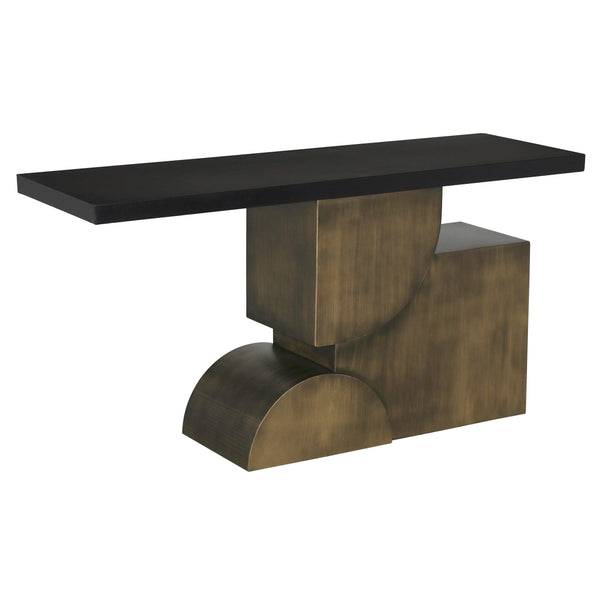 Noir Couture Console Matte Black Industrial Steel Design