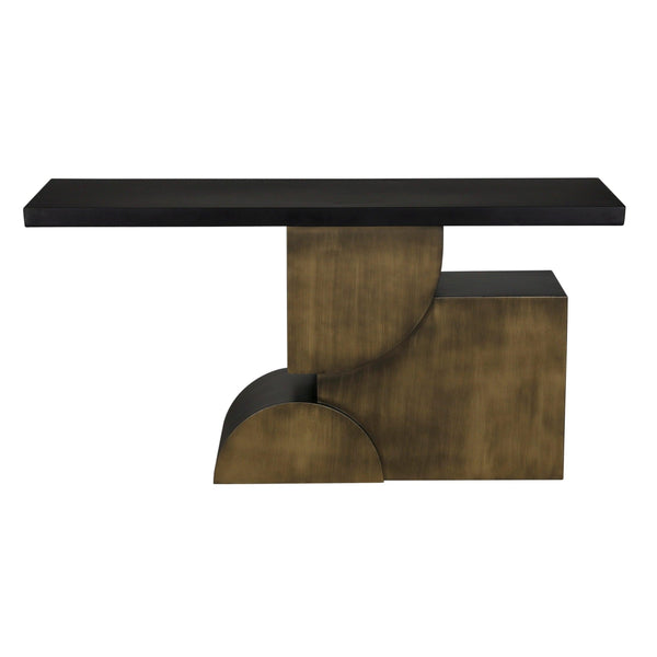 Noir Couture Console Matte Black Industrial Steel Design