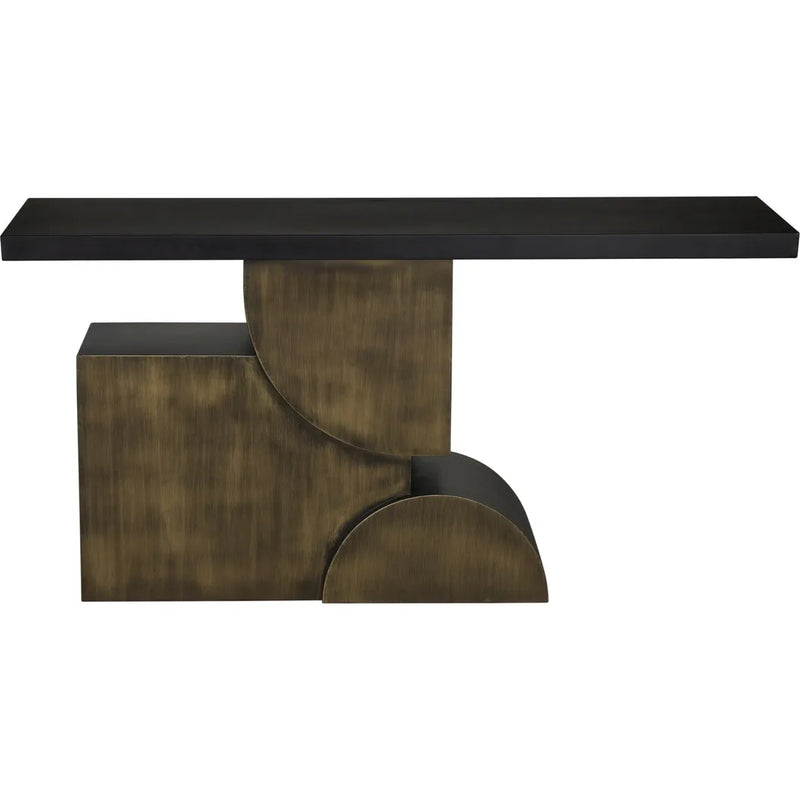 Noir Couture Console Matte Black Industrial Steel Design