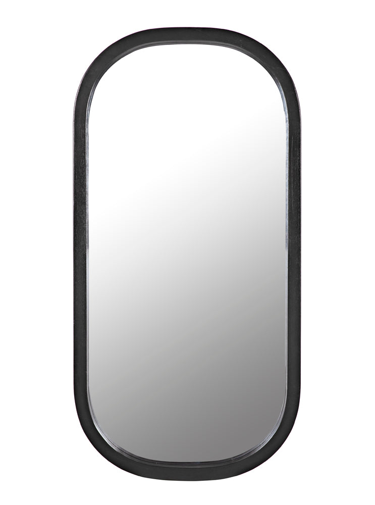 Gorky Black Wood Framed Oval Wall Mirror