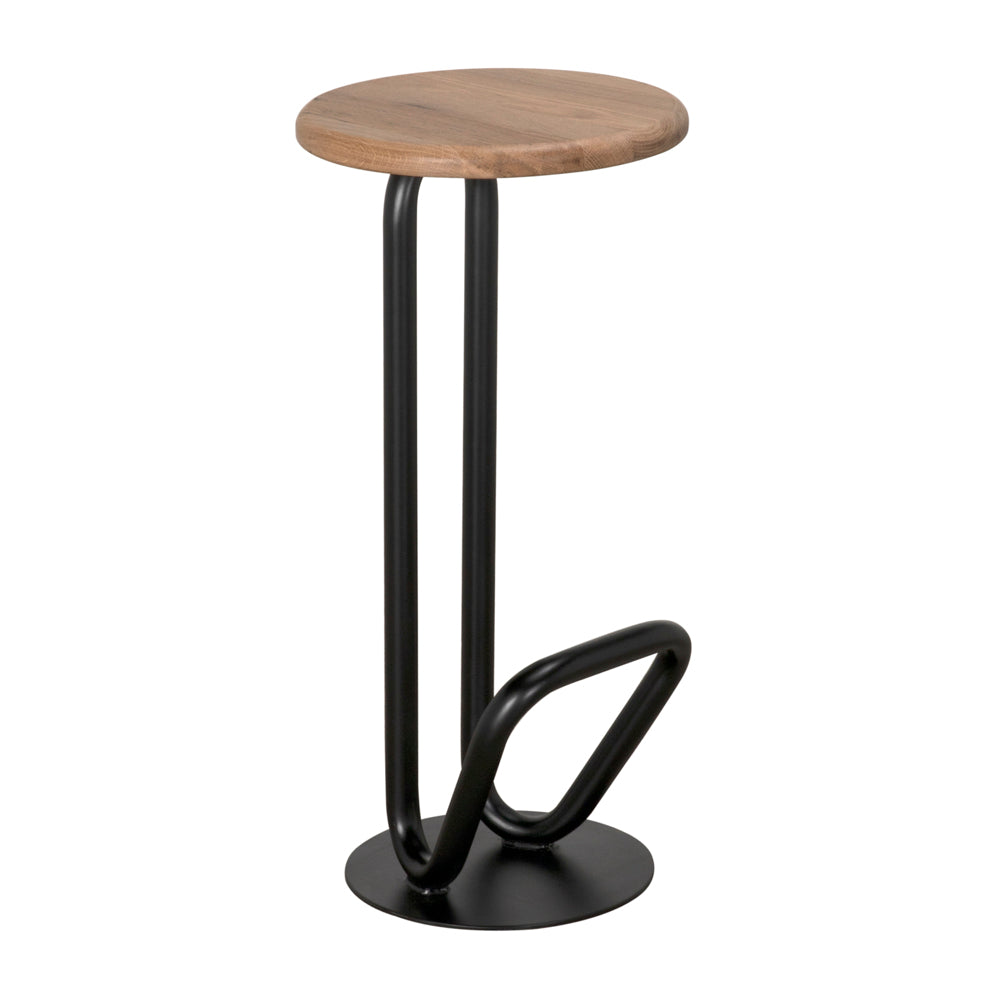 Hook Industrial Steel Framed Bar Stool - LOOMLAN - Noir - Bar Stools