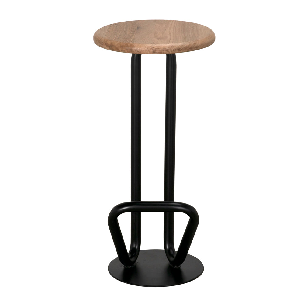 Hook Industrial Steel Framed Bar Stool - LOOMLAN - Noir - Bar Stools