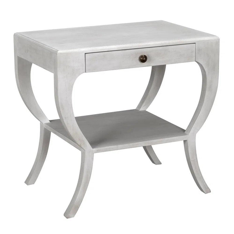 Maude Wooden White Wash Rectangular Side Table